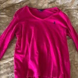 Polo long sleeve v neck tee